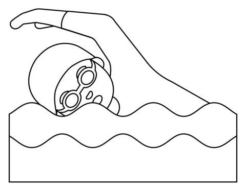 Person Swimming Emoji Coloring Page